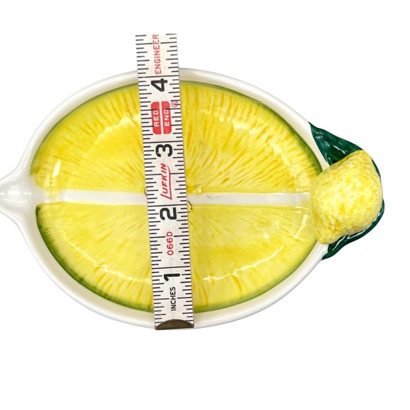 Vintage Ceramic Lemon-Shaped Soap Trinket Dish Made In Italy 7" x 4" - Picture 5 of 9